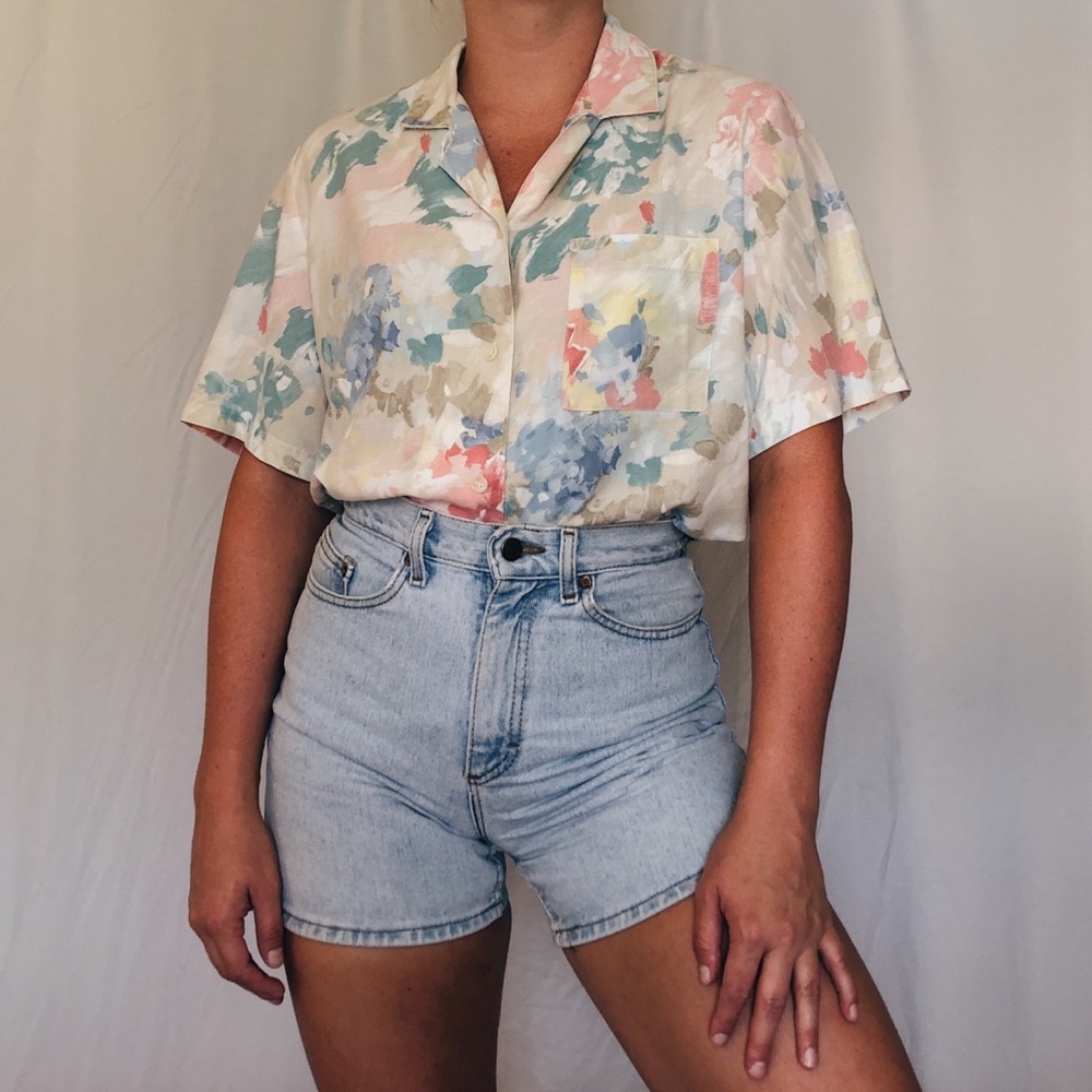 Vintage pastel button up